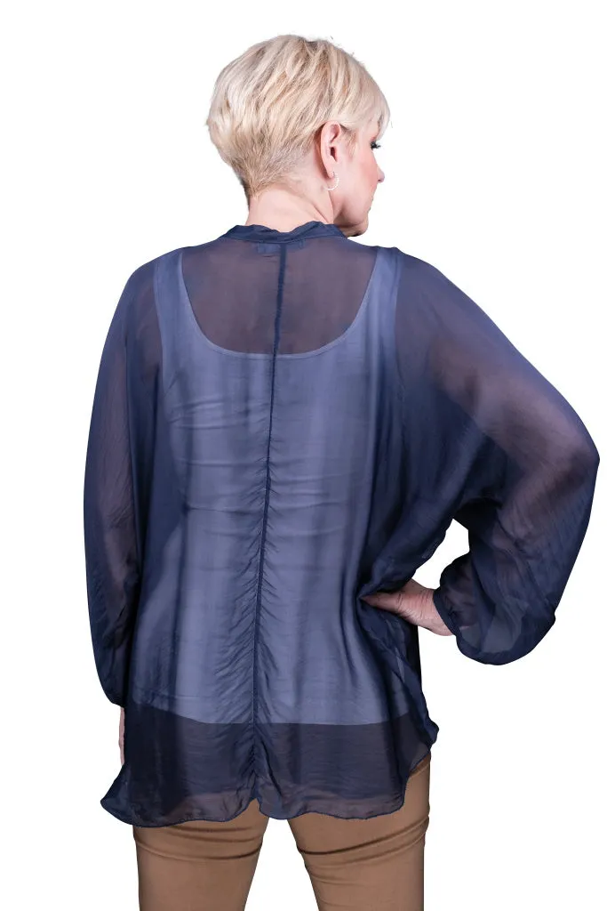 Viola Silk Button Front Blouse (BQ208)