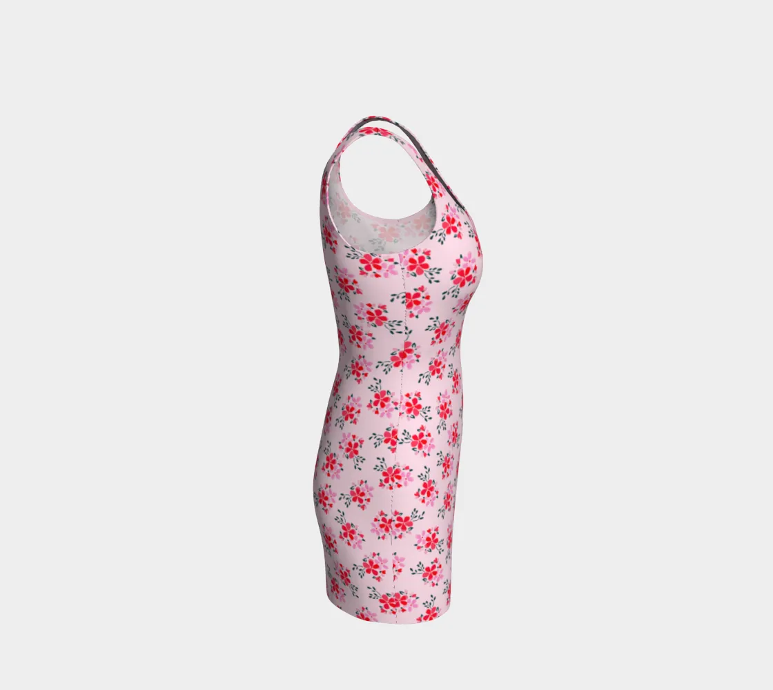 Water Floral Bodycon Dress