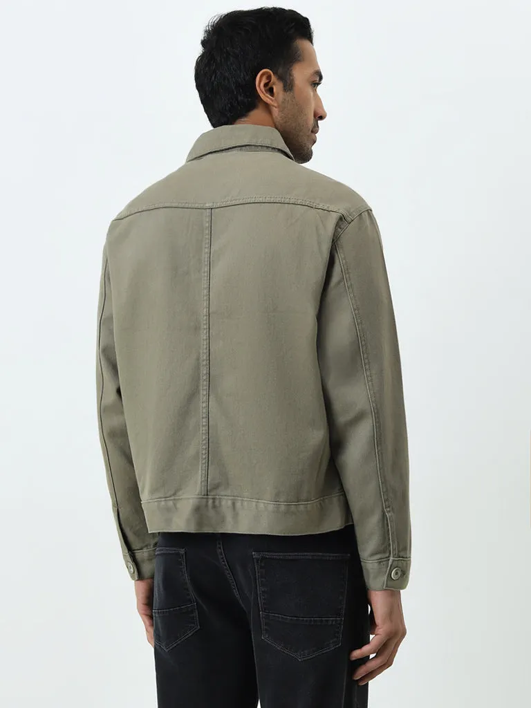 WES Casuals Sage Relaxed-Fit Cotton Jacket