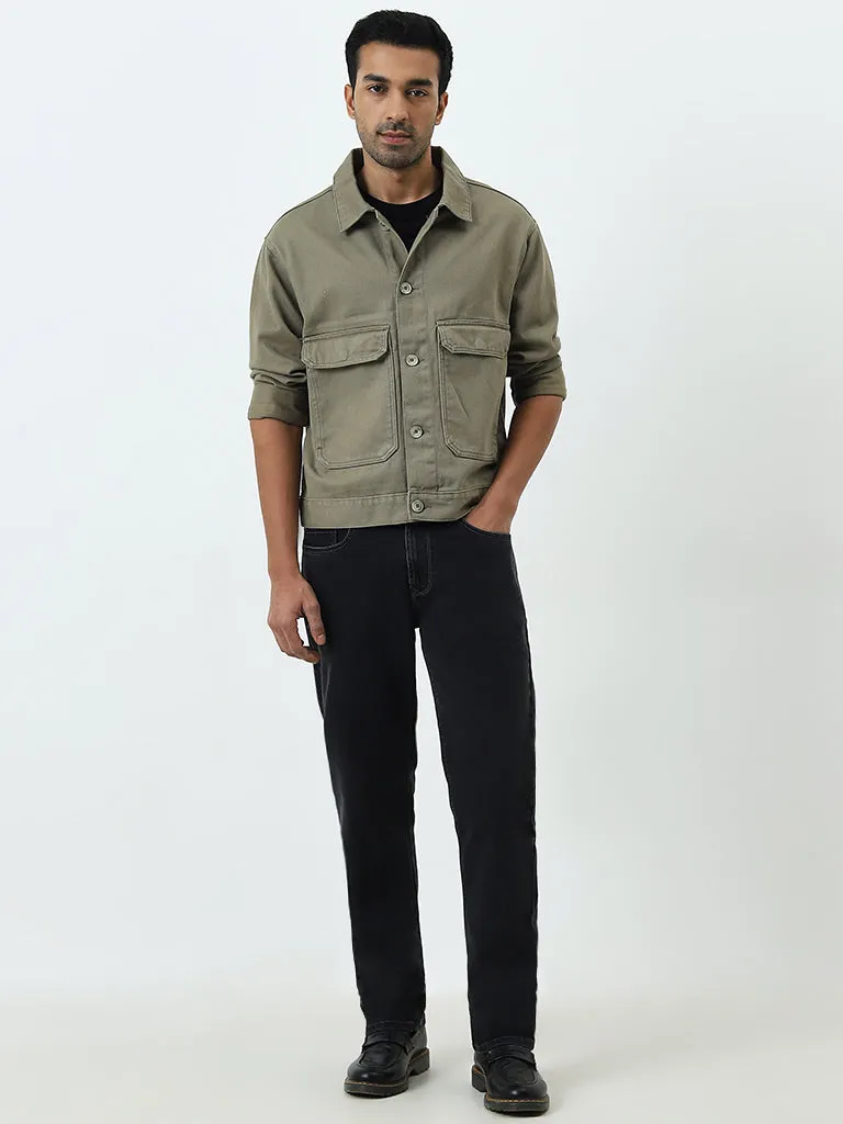 WES Casuals Sage Relaxed-Fit Cotton Jacket