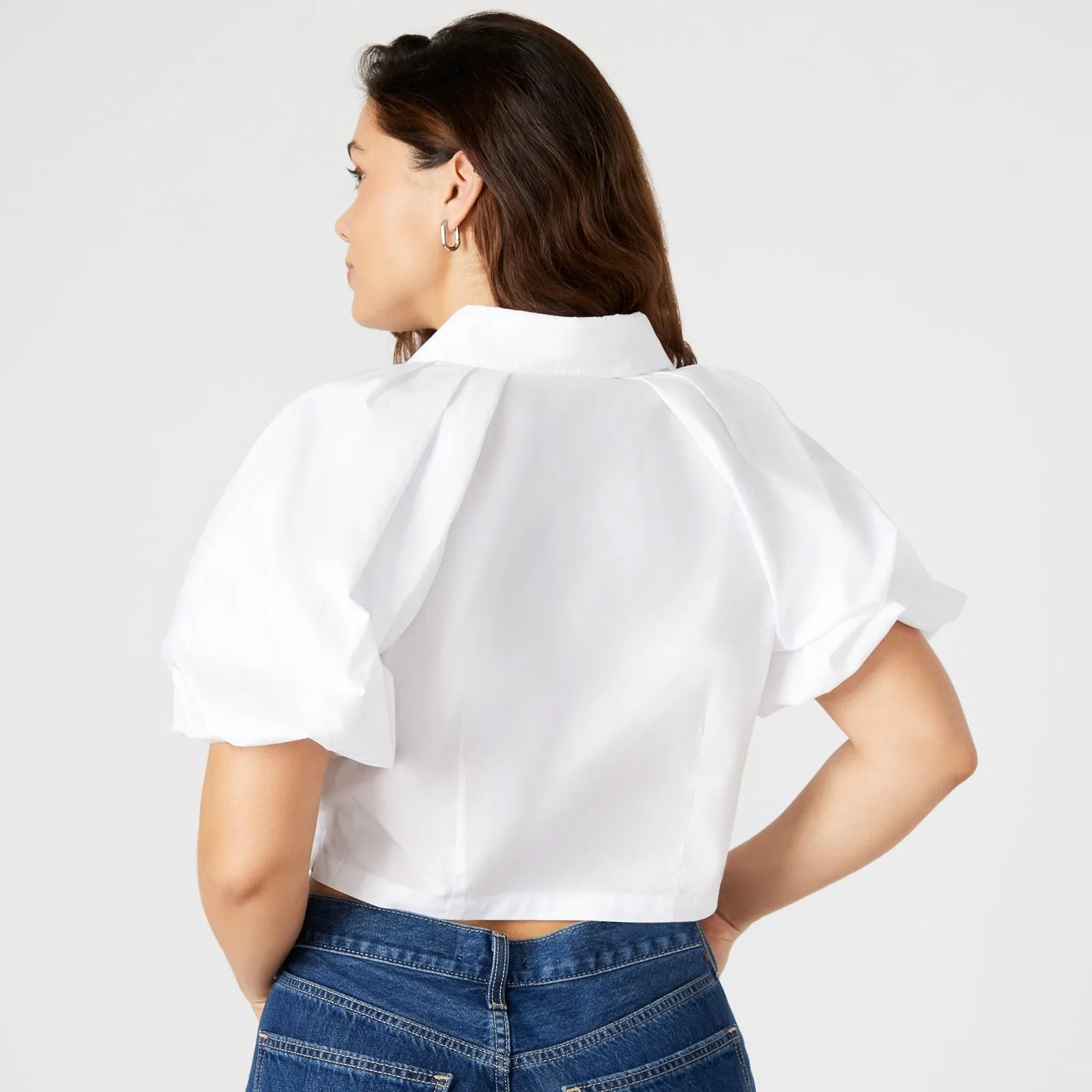 White Boxy Poplin Top