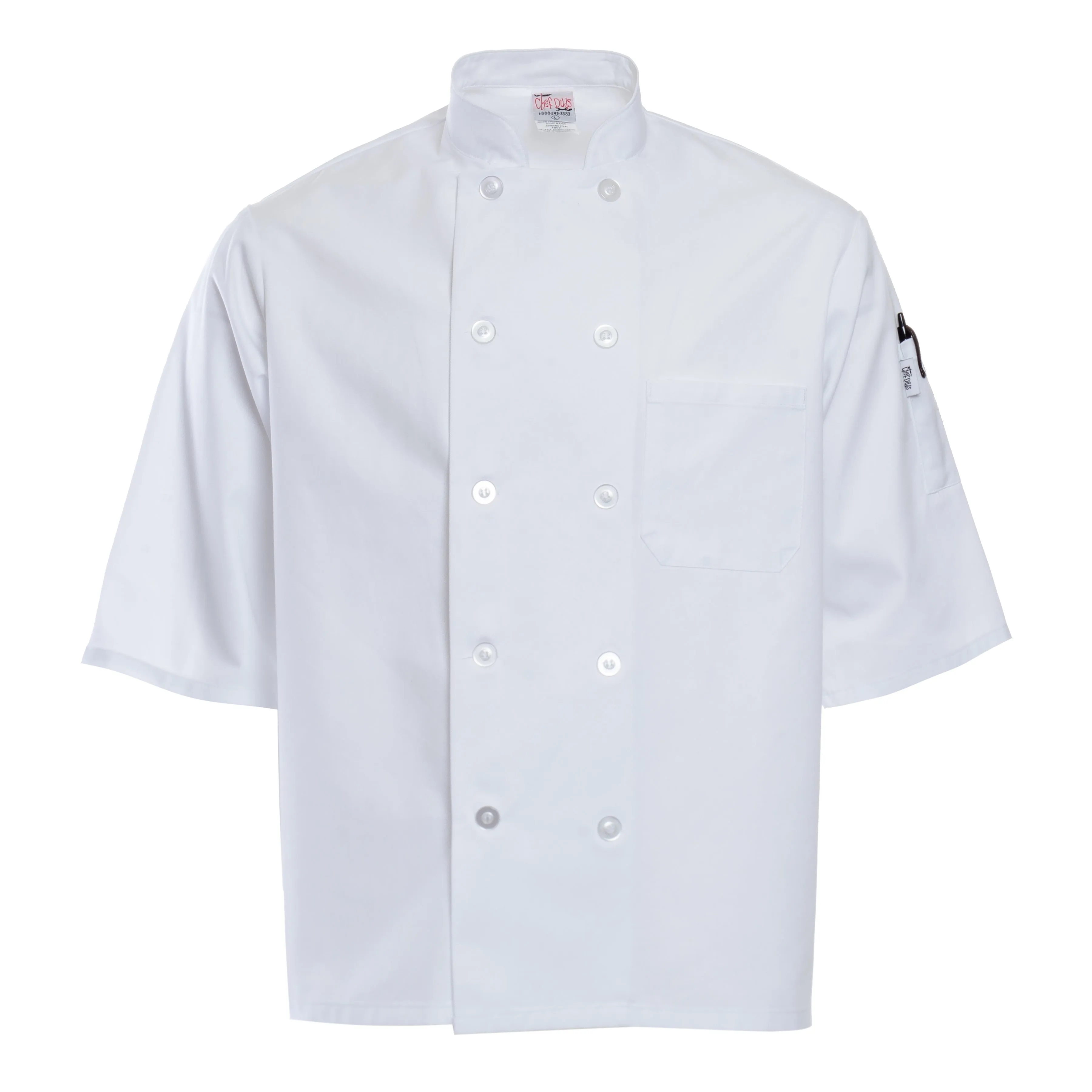 White Short-Sleeve Chef Coat 7200