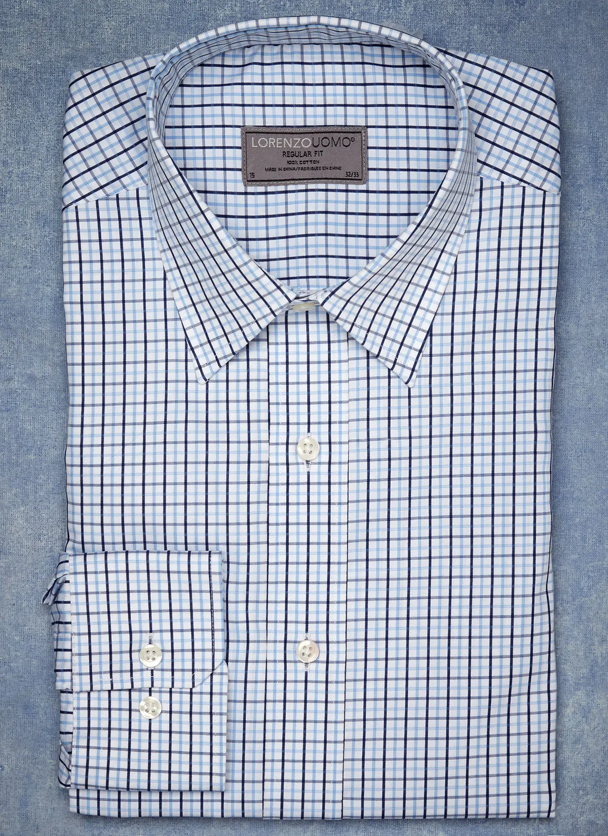 William Fullest Fit Shirt in Blue Windowpane