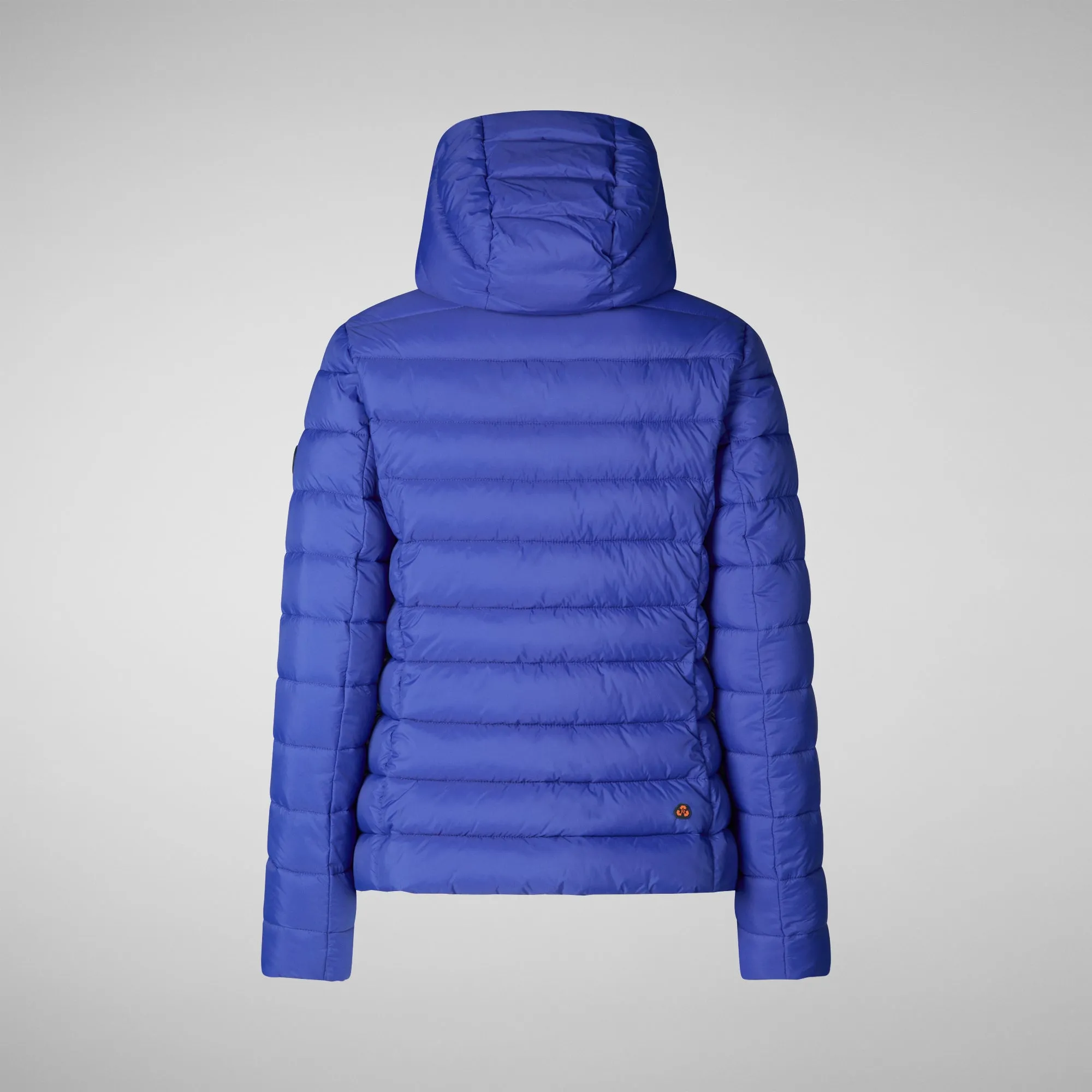 Women's Amelie Animal free Puffer Jacket with Detachable Hood in Gentian Blue