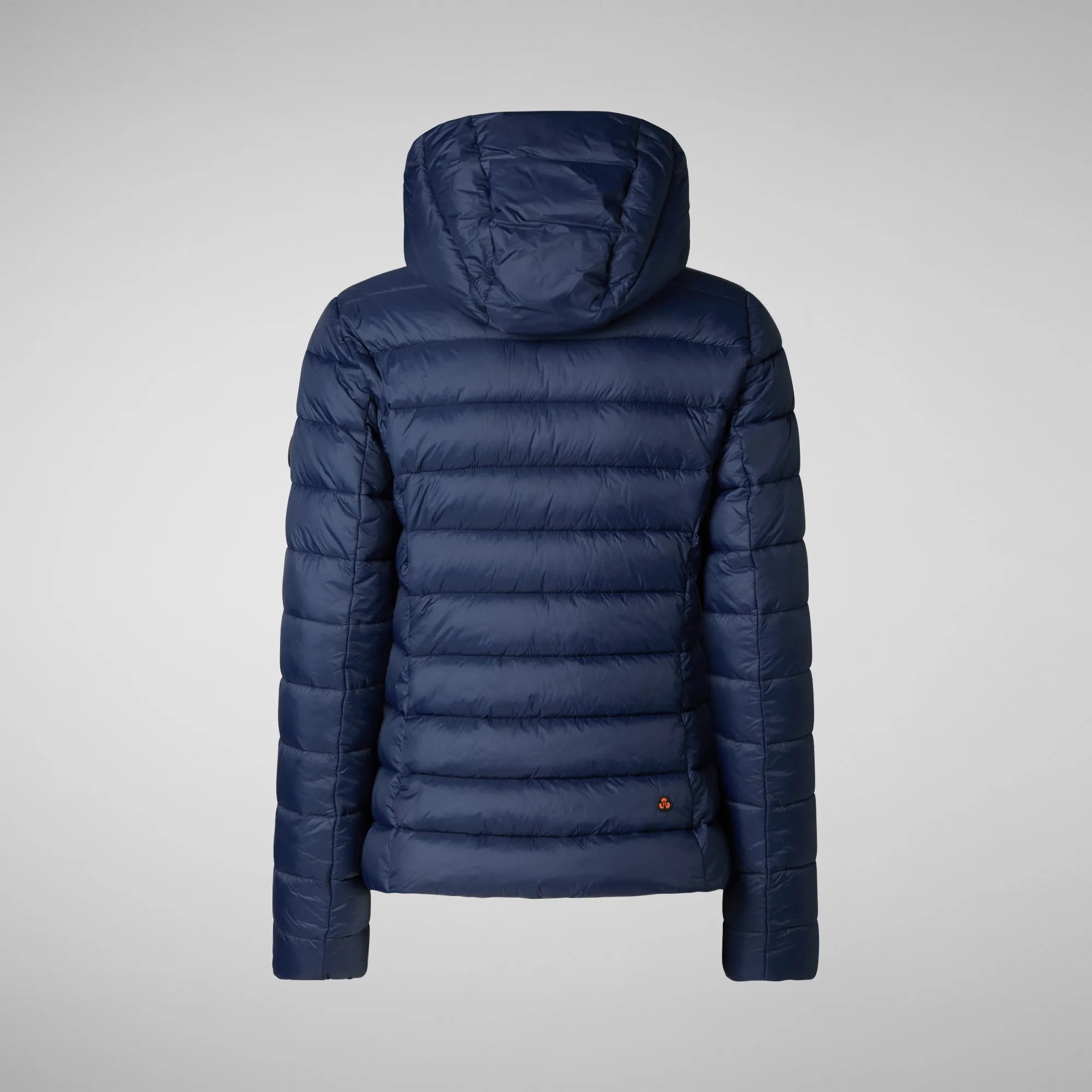 Women's Animal free Puffer Jacket Amelie  with Detachable Hood in Navy Blue