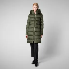 Women's Hooded Animal free Puffer Lysa Coat Pine Green