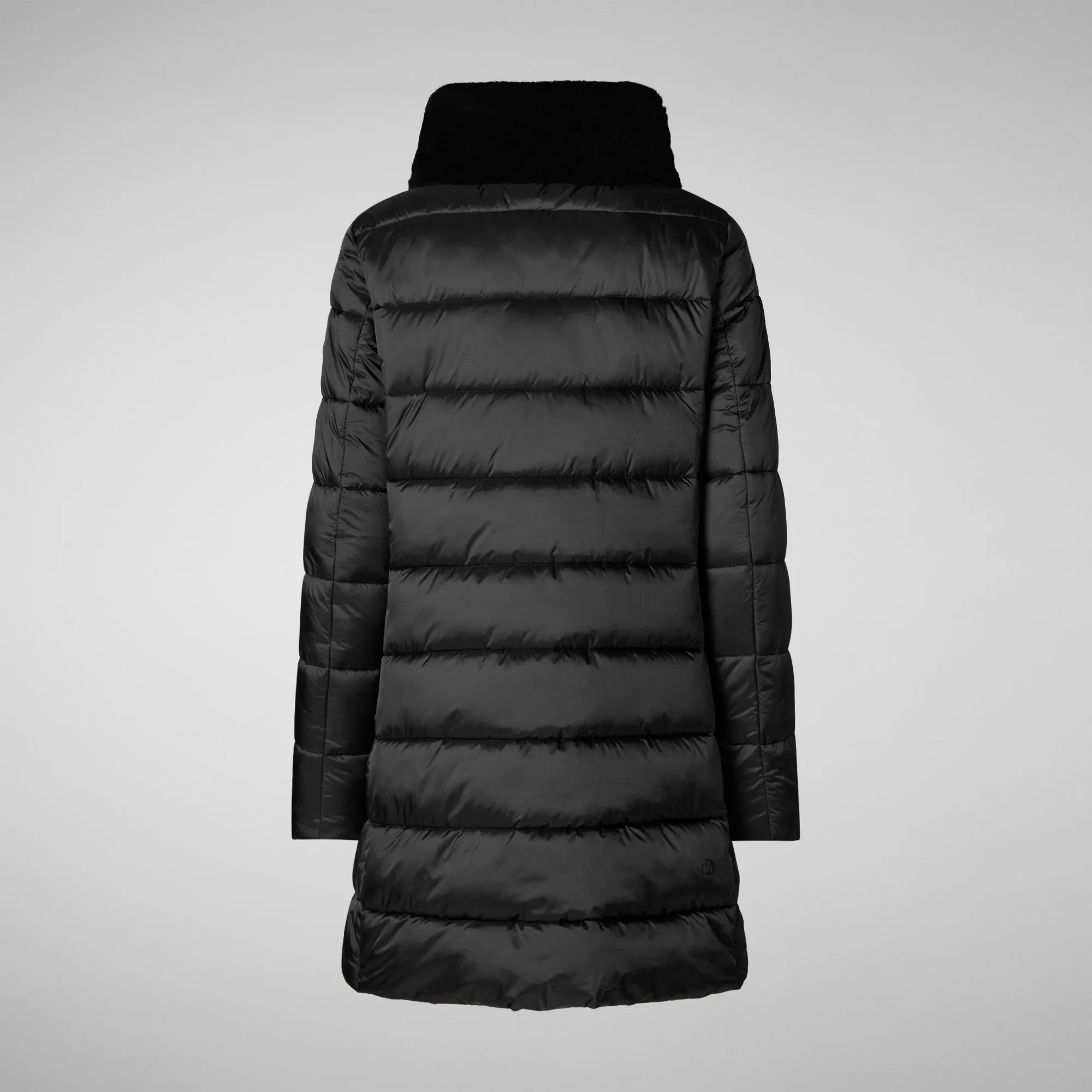 Women's Puffer Coat Dalea with Faux Fur Collar  in Black